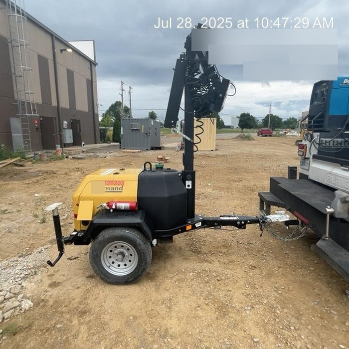 2022 Allmand NLV3GR (4) LED Light Fixture 350W, 23' Vertical Mast, 3kW Prime, Towable, Deep Sea L401, Leveling Jacks, Yanmar T4F 5.8hp