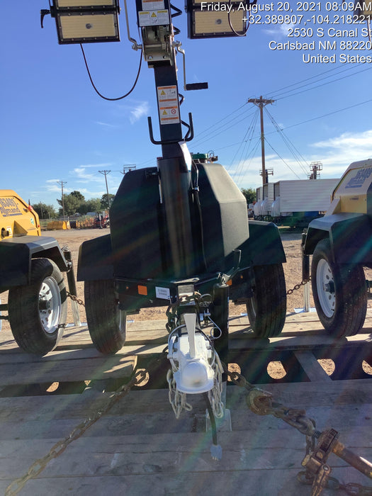 2021 Allmand NLV3GR (4) LED Light Fixture 350W, 23' Vertical Mast, 3kW Prime, Towable, Deep Sea L401, Leveling Jacks, Yanmar T4F 5.8hp