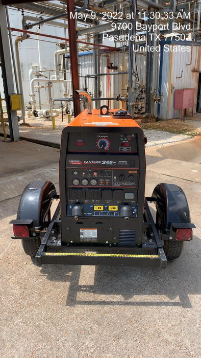 2021 Lincoln Electric Vantage 322 Vantage 322 Ready Pak 3 w/ Decals, ORANGE (includes trailer, cable rack, fender light kit) NO Telematics