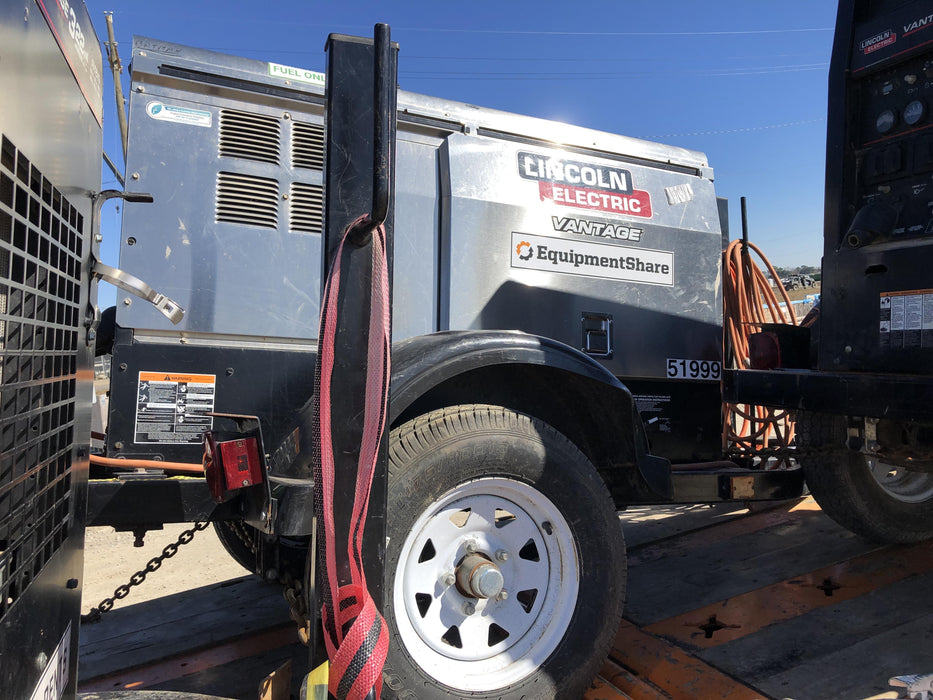 2019 Lincoln Electric Vantage 322 Welder Ready-Pak 3, Two wheel trailer, Fender and Light kit, Cable Rack