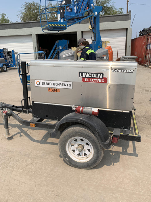 2019 Lincoln Electric Vantage 322 Welder Ready-Pak 3, Two wheel trailer, Fender and Light kit, Cable Rack