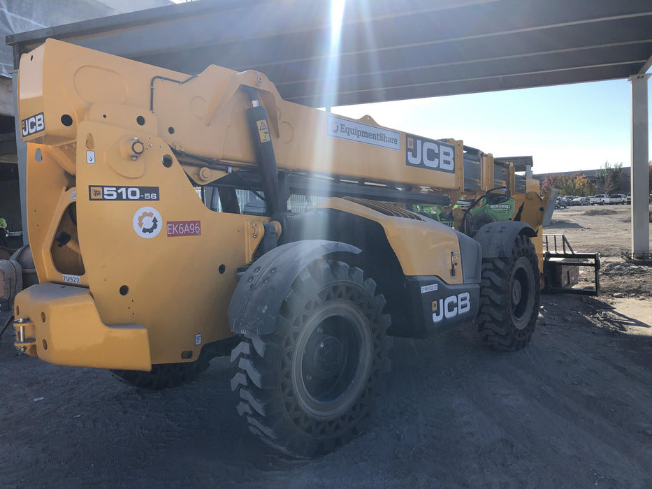 2020 JCB 510-56 Canopy, Solid Tires, Work Lights, Beacon, Aux Hydraulics, Back up Alarm, Lifting Eye, ES Decals