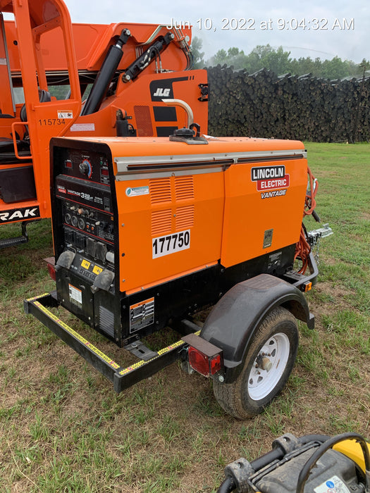 2021 Lincoln Electric Vantage 322 Vantage 322 Ready Pak 3 w/ Decals, ORANGE (includes trailer, cable rack, fender light kit) NO Telematics