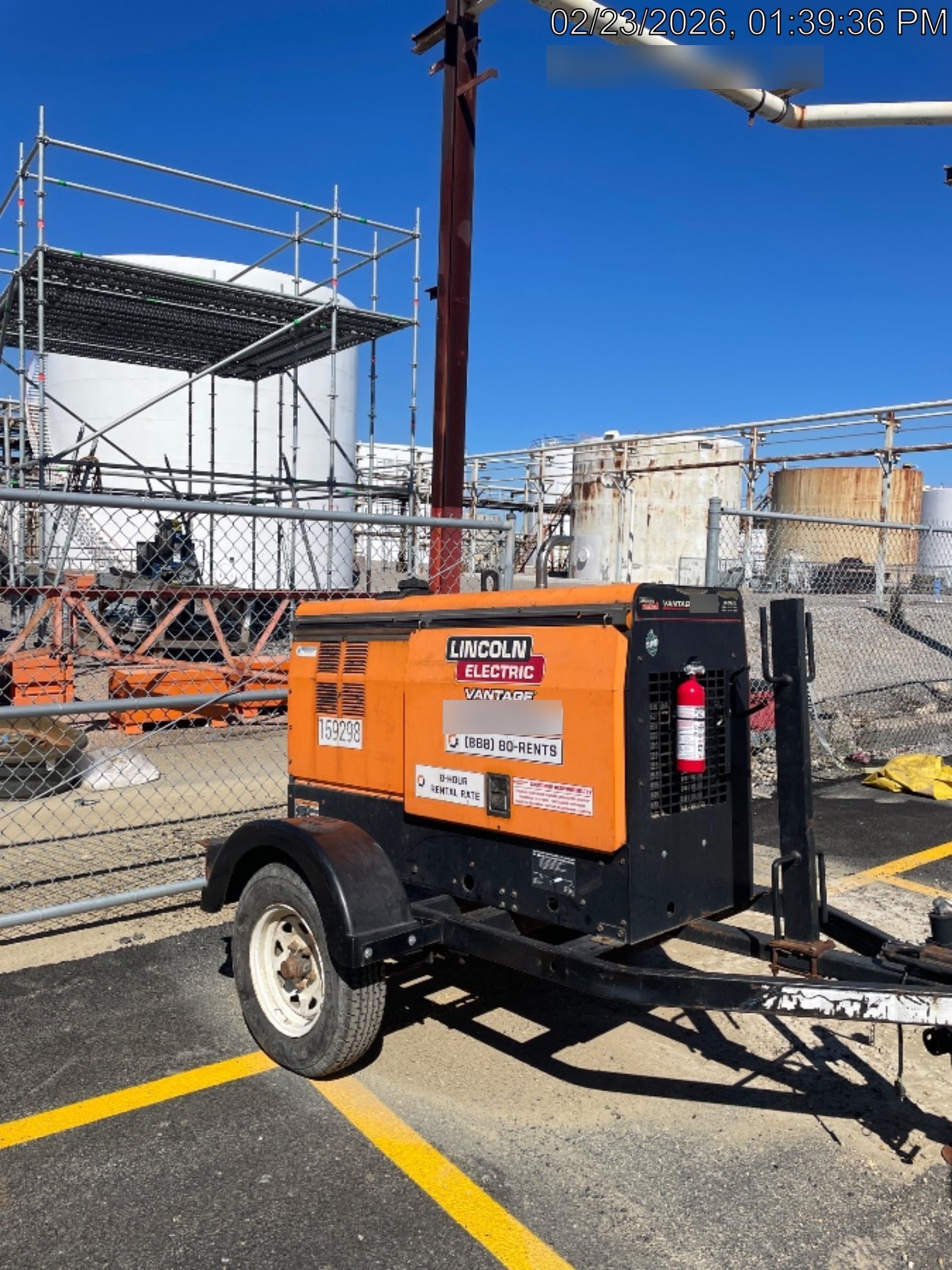 2021 Lincoln Electric Vantage 322 Vantage 322 Ready Pak 3 w/ Decals, ORANGE (includes trailer, cable rack, fender light kit) NO Telematics