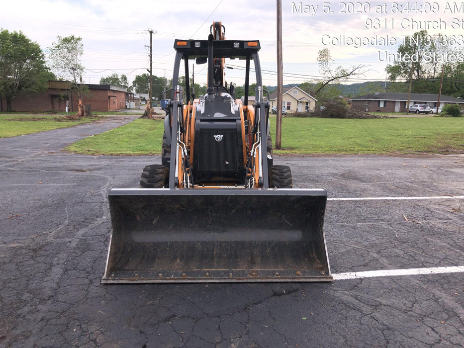 2019 Case 580N EP Canopy, 4WD, 1-Way Aux Hydraulics, Pilot Controls, Ride Control and Loader Aux Hydraulics, 900 LB. Front CWT, 82" HD LONG LIP (1 CU. YD.) W/BOCE AND LIFT EYES, FLIP OVER/STABILIZER PADS COMB