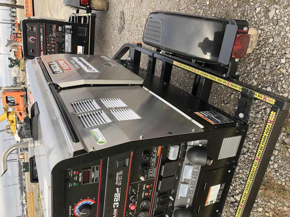 2019 Lincoln Electric Vantage 322 Welder Ready-Pak 3, Two wheel trailer, Fender and Light kit, Cable Rack