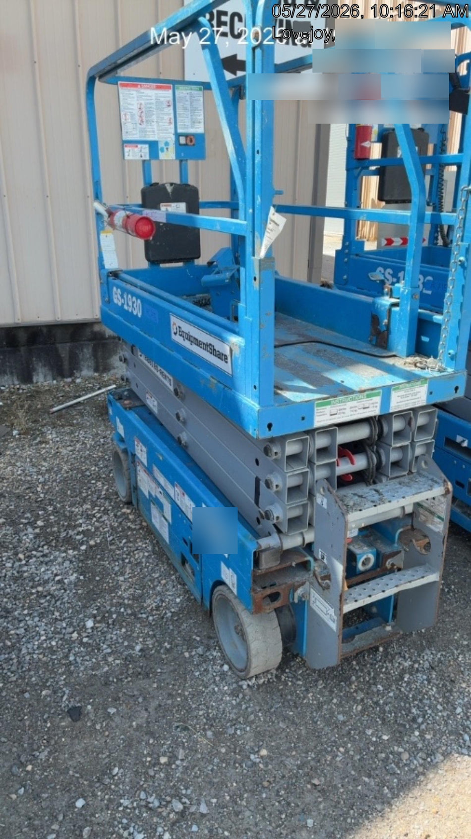 2019 Genie GS-1930 Fixed rails with chain Entry