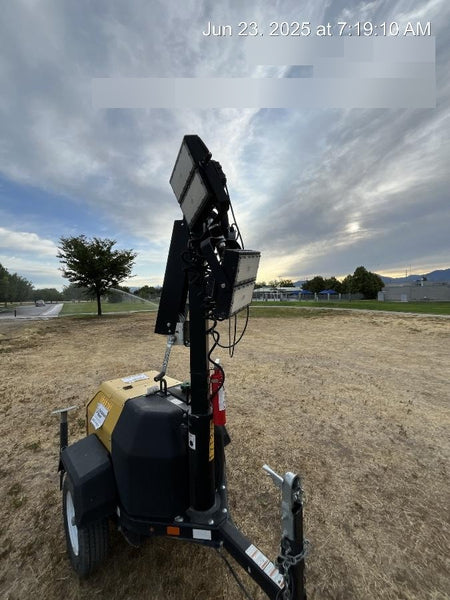 2021 Allmand NLV3GR (4) LED Light Fixture 350W, 23' Vertical Mast, 3kW Prime, Towable, Deep Sea L401, Leveling Jacks, Yanmar T4F 5.8hp