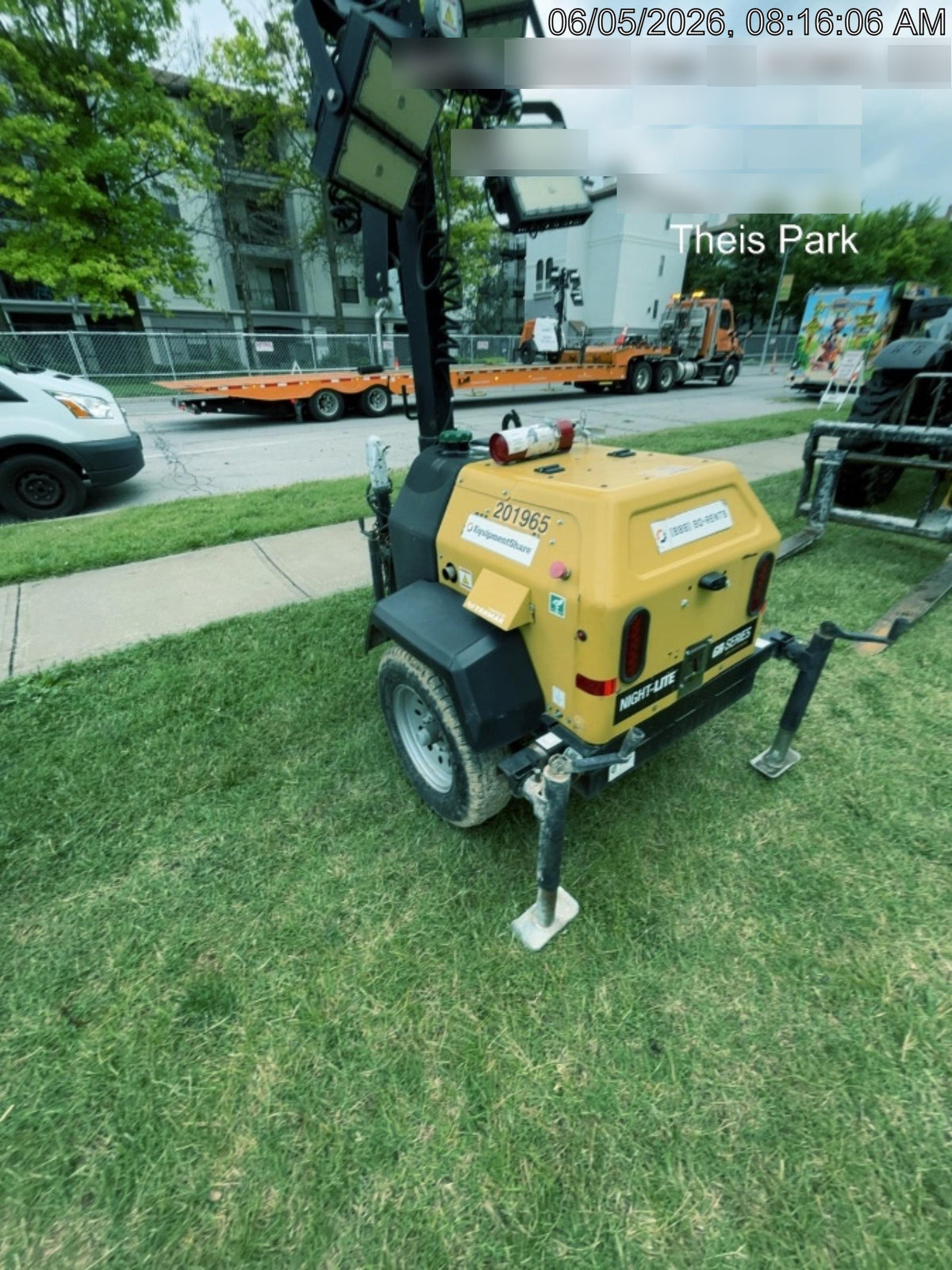 2022 Allmand NLV3GR (4) LED Light Fixture 350W, 23' Vertical Mast, 3kW Prime, Towable, Deep Sea L401, Leveling Jacks, Yanmar T4F 5.8hp