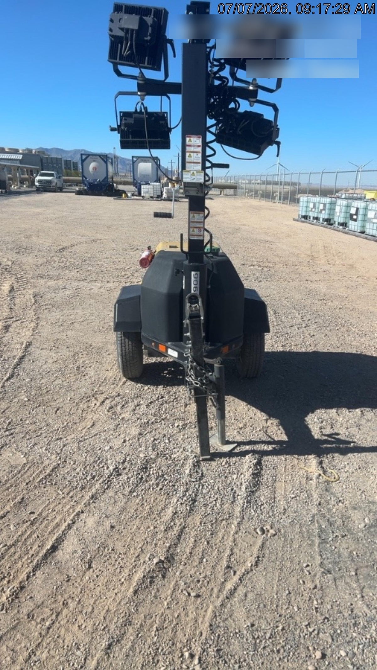 2021 Allmand NLV3GR (4) LED Light Fixture 350W, 23' Vertical Mast, 3kW Prime, Towable, Deep Sea L401, Leveling Jacks, Yanmar T4F 5.8hp