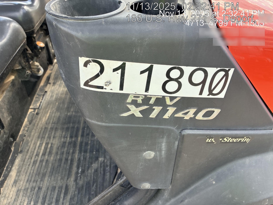 2022 Kubota RTV-X1140W-H Plastic Canopy, Windshield Acrylic Clear, LED Strobe Light, Wire Harness Kit, Back up Alarm