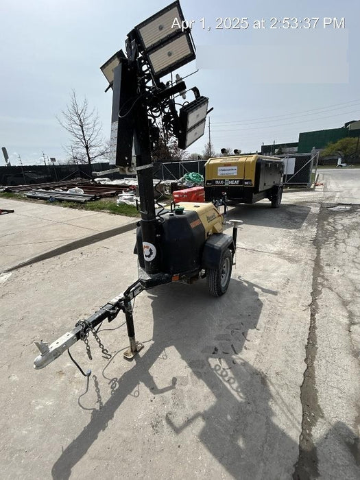 2022 Allmand NLV3GR (4) LED Light Fixture 350W, 23' Vertical Mast, 3kW Prime, Towable, ES Decals, T3