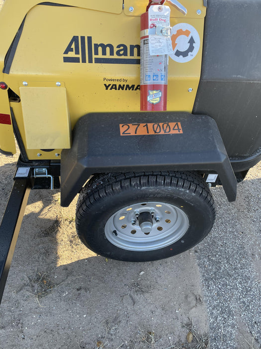 2022 Allmand NLV3GR (4) LED Light Fixture 350W, 23' Vertical Mast, 3kW Prime, Towable, ES Decals, T3