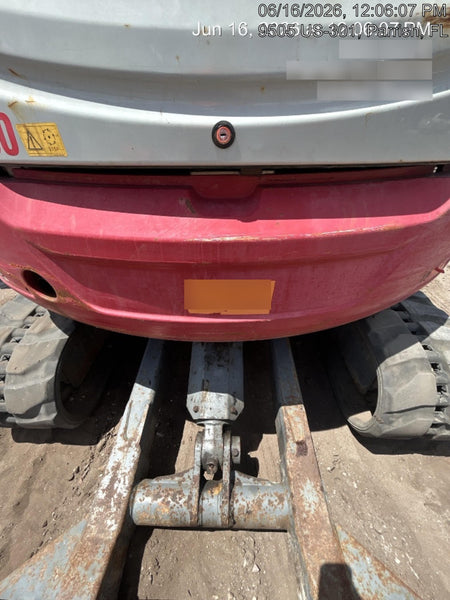2019 Takeuchi TB260 Canopy, Standard Blade, Auxiliary hydraulics Manual QC, Hydraulic thumb, 12" ,18", 24" Bucket