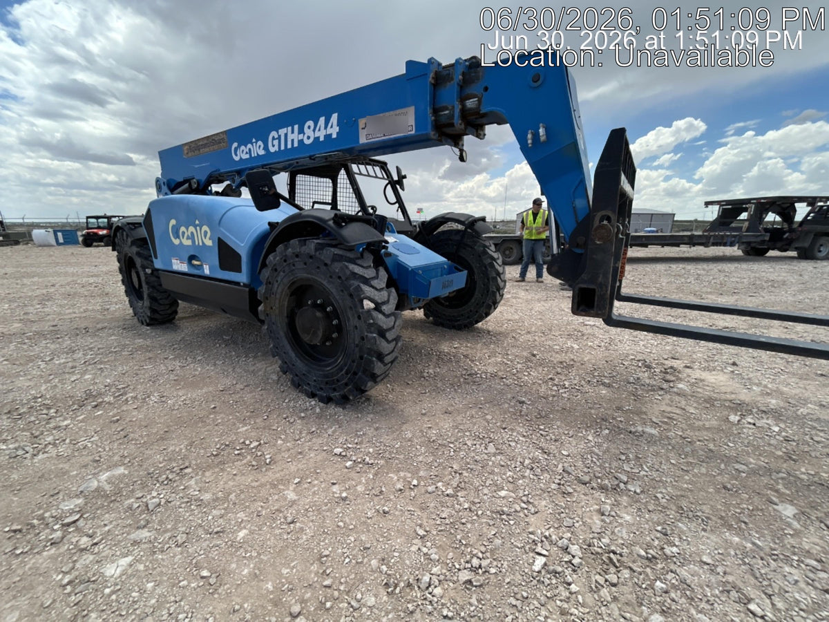 2018 Genie GTH-844 Genie GTH-844 w/Open ROPS, Solid Tires, beacon/work lights, 60" carriage/forks