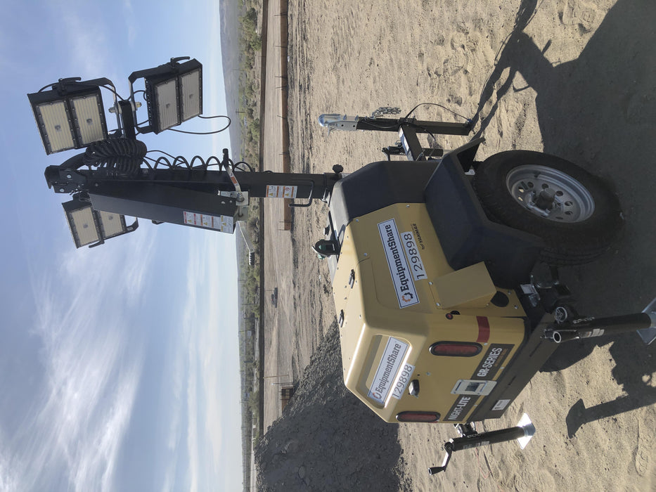 2021 Allmand NLV3GR (4) LED Light Fixture 350W, 23' Vertical Mast, 3kW Prime, Towable, Deep Sea L401, Leveling Jacks, Yanmar T4F 5.8hp