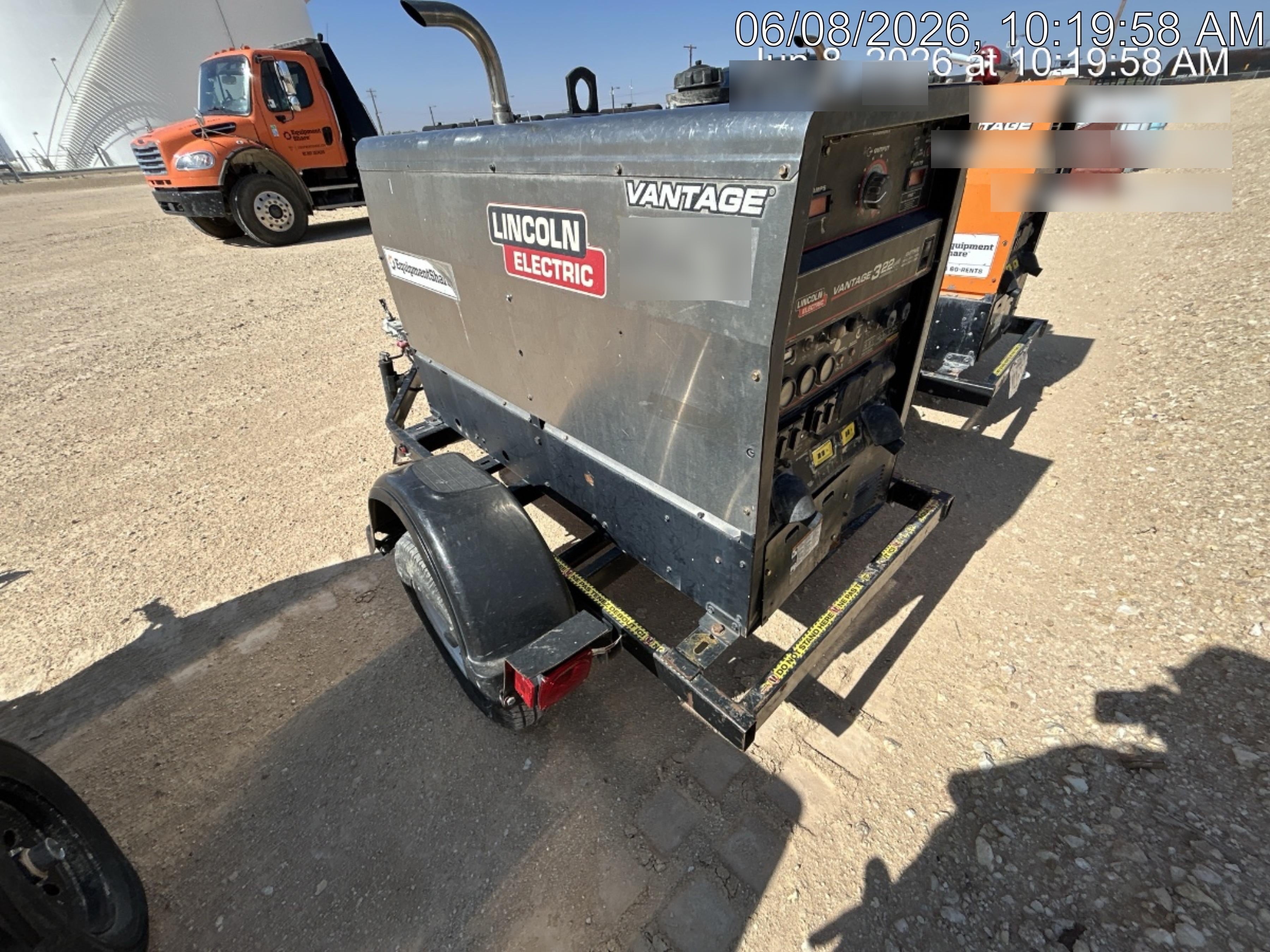 2019 Lincoln Electric Vantage 322 Ready-Pak 3, Two Wheel Trailer, Fender and Light Kit, Cable Rack
