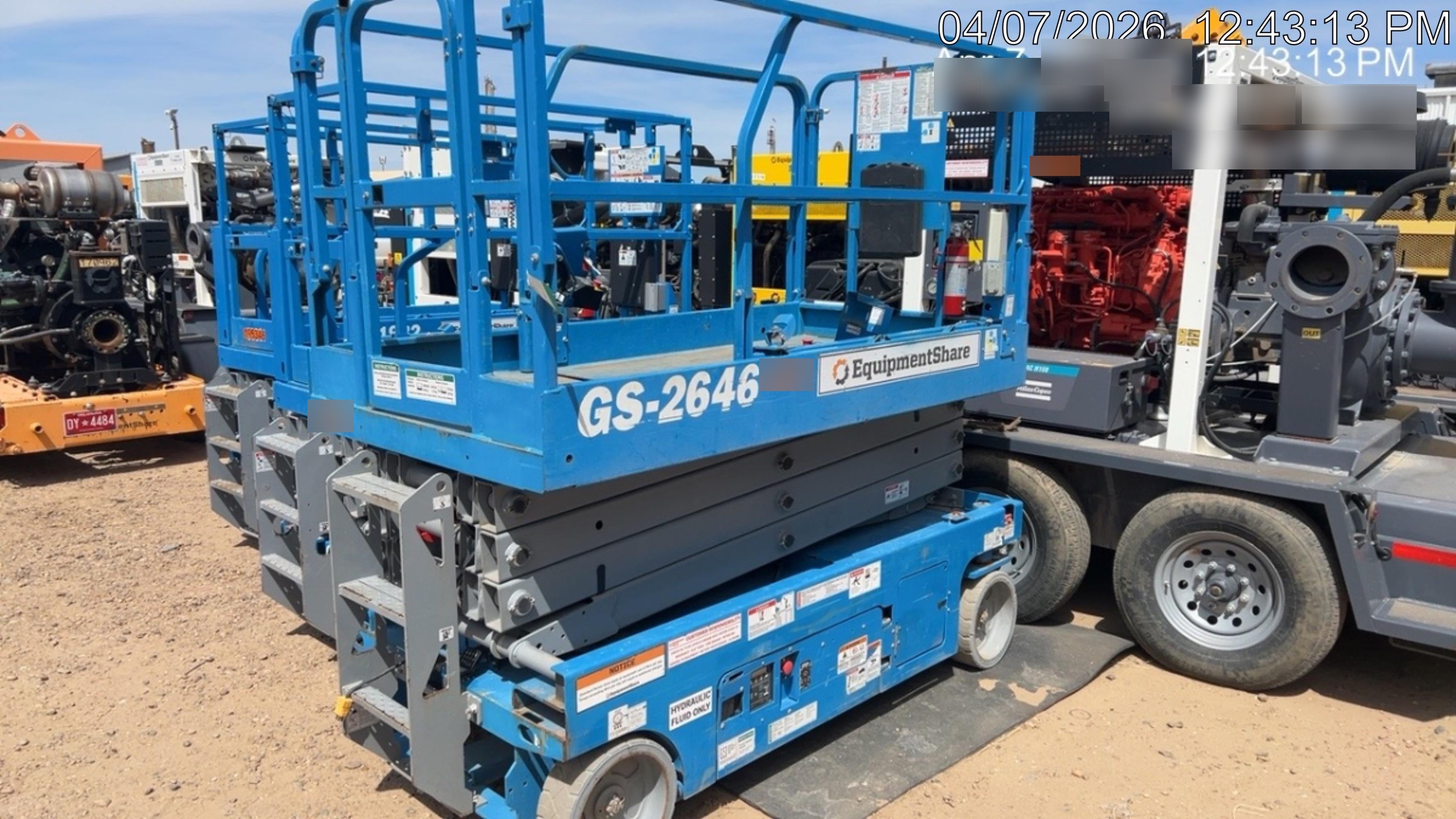 2019 Genie GS-2646 folding rails with full height swing gate