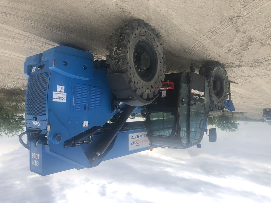2019 Genie GTH-1056 Cab/Heat/AC, Solid RT Tires, LED Work Lights, Beacon 60" QA Carriage, 60" Forks