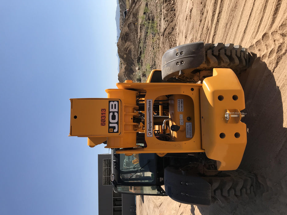 2020 JCB 510-56 Cab/Heat/Air, 74 HP, Solid Tires, STD Worklight, Beacon, Aux Hydraulics, Lifting Eye, Back up Alarm w/66" Carriage/60" Forks