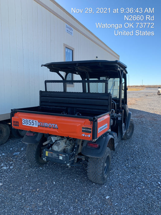 2019 Kubota RTV-X1140W-H 4wd Utility Cart, LED Strobe, Windshield Tempered Glass, Plastic Canopy, Wire Harness Kit, Backup Alarm