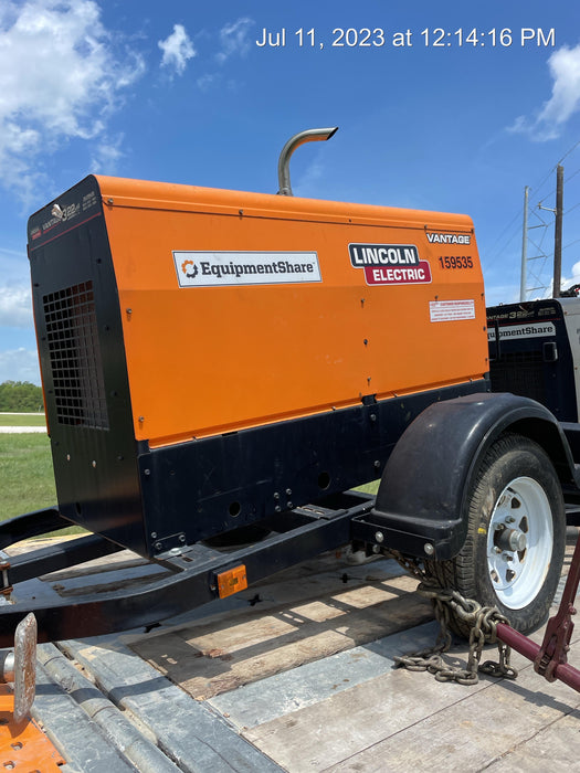 2021 Lincoln Electric Vantage 322 Vantage 322 Ready Pak 3 w/ Decals, ORANGE (includes trailer, cable rack, fender light kit) NO Telematics