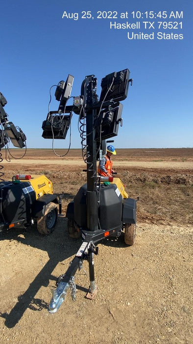 2022 Allmand NLV3GR (4) LED Light Fixture 350W, 23' Vertical Mast, 3kW Prime, Towable, ES Decals, T3