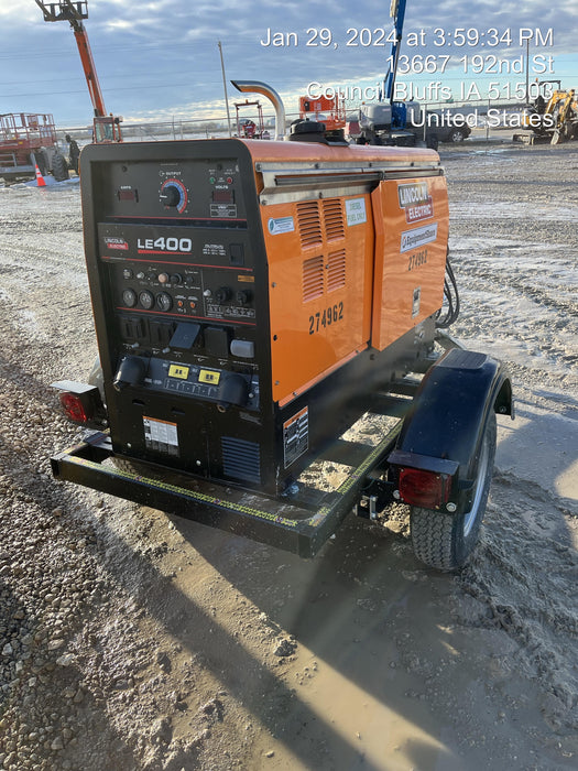 2022 Lincoln Electric LE400 Kubota V1505, Trlr, Cable Rack, Light Kit, ES Decals, T3