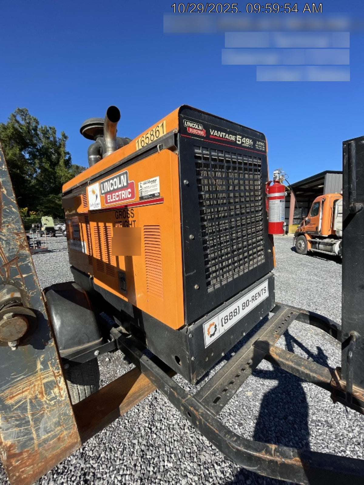 2021 Lincoln Electric Vantage 549X Ready Pak 3, ORANGE (includes trailer, cable rack, fender light kit)