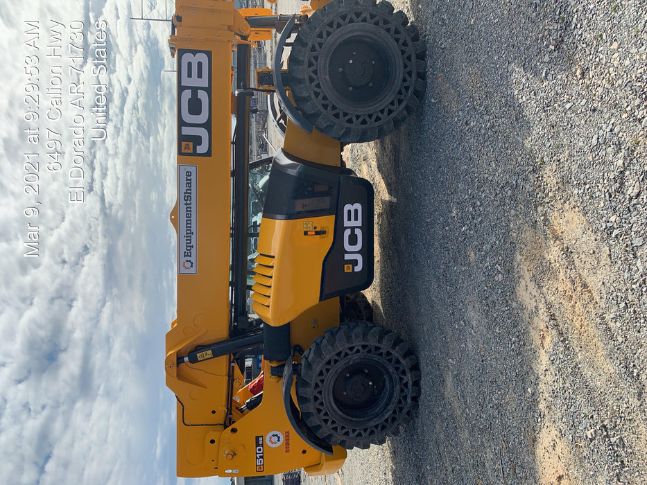 2020 JCB 510-56 Canopy, Solid Tires, Work Lights, Beacon, Aux Hydraulics, Back up Alarm, Lifting Eye, ES Decals