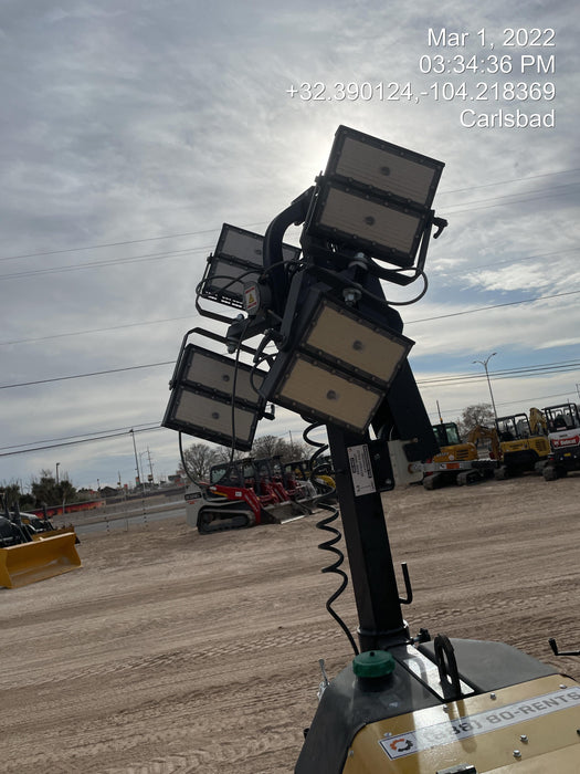 2022 Allmand NLV3GR (4) LED Light Fixture 350W, 23' Vertical Mast, 3kW Prime, Towable, Deep Sea L401, Leveling Jacks, Yanmar T4F 5.8hp