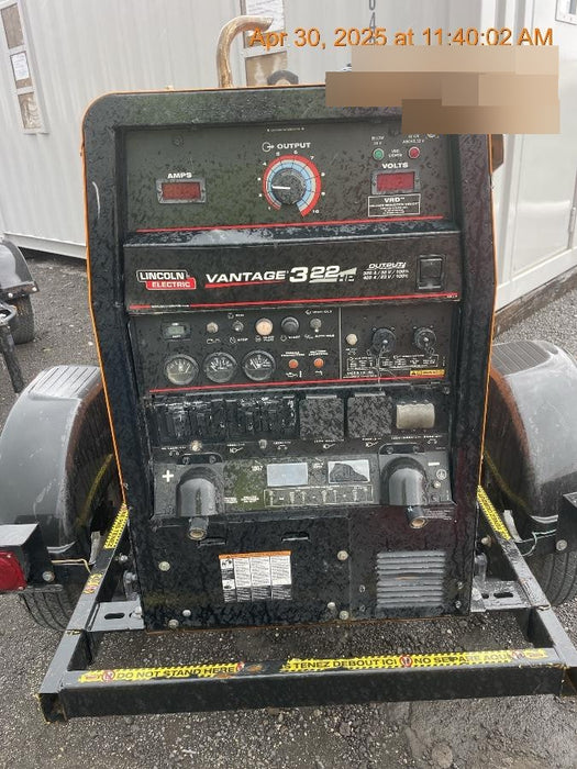 2021 Lincoln Electric Vantage 322 Vantage 322 Ready Pak 3 w/ Telematics & Decals, ORANGE (includes trailer, cable rack, fender light kit)