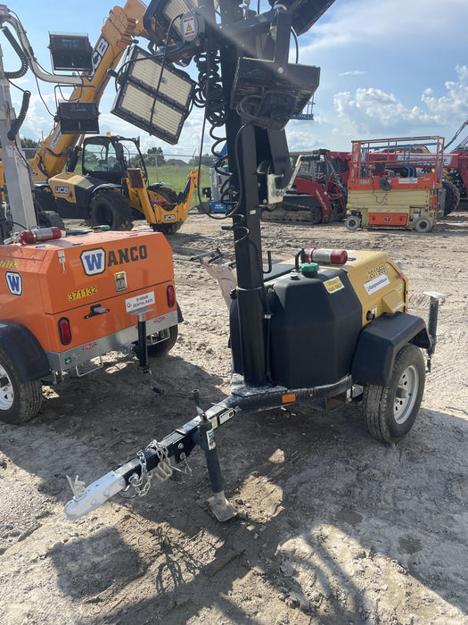 2022 Allmand NLV3GR (4) LED Light Fixture 350W, 23' Vertical Mast, 3kW Prime, Towable, Deep Sea L401, Leveling Jacks, Yanmar T4F 5.8hp