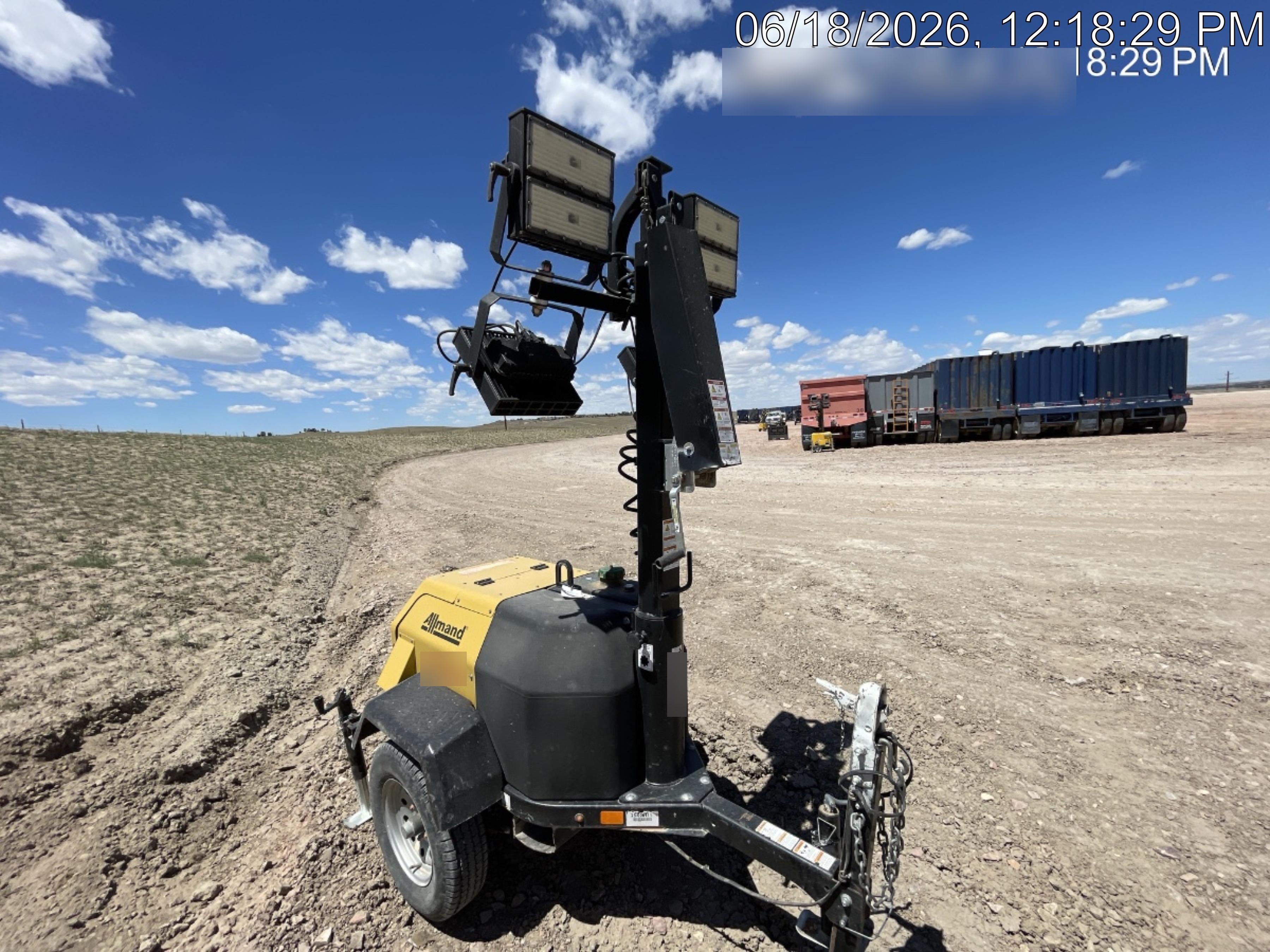 2020 Allmand NLV3GR (4) LED Light Fixture 350W, 23' Vertical Mast, 3kW Prime, Towable, Deep Sea L401, Leveling Jacks, Yanmar T4F 5.8hp