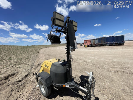 2020 Allmand NLV3GR (4) LED Light Fixture 350W, 23' Vertical Mast, 3kW Prime, Towable, Deep Sea L401, Leveling Jacks, Yanmar T4F 5.8hp