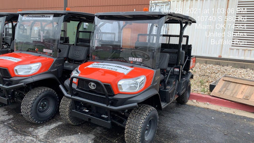 2021 Kubota RTV-X1140W-H Plastic Canopy, Windshield Acrylic Clear, LED Strobe Light, Wire Harness Kit, Back up Alarm