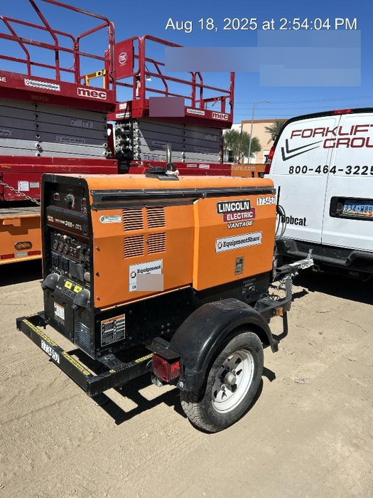 2021 Lincoln Electric Vantage 322 Vantage 322 Ready Pak 3 w/ Decals, ORANGE (includes trailer, cable rack, fender light kit) NO Telematics