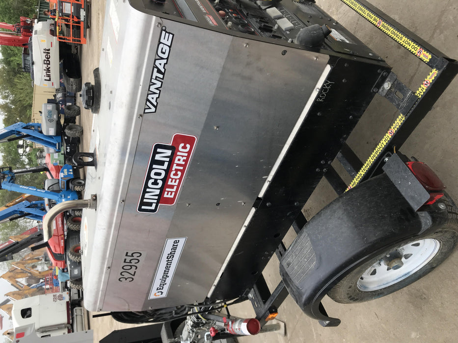 2019 Lincoln Electric Vantage 322 Welder Ready-Pak 3, Two wheel trailer, Fender and Light kit, Cable Rack