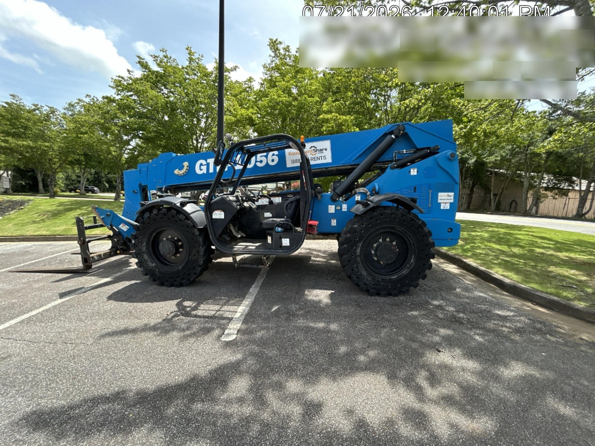 2019 Genie GTH-1056 Canopy, Solid RT Tires, LED Work Lights, Beacon 60" QA Carriage, 60" Forks
