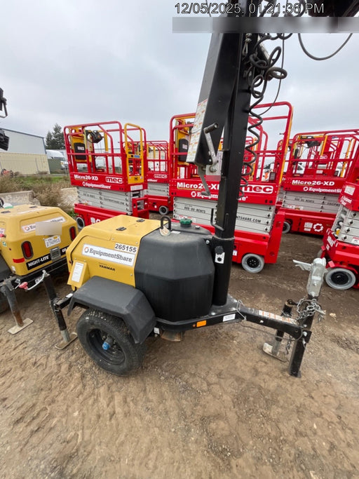 2022 Allmand NLV3GR (4) LED Light Fixture 350W, 23' Vertical Mast, 3kW Prime, Towable, ES Decals, T3