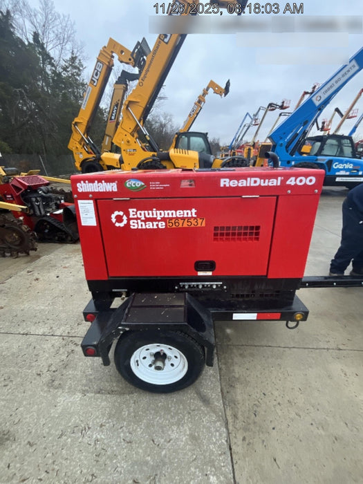 2024 Shindaiwa DGW400MDL Kubota D902 Engine, 23 HP, Dual Op Welder, Wire, Arc, Droop Stick, Tig, and CC Stick Functionality, Simulphase, 3 Phase and 1 Phase Gen Output, Single Axle NB Trlr, Slr Trckl Chrg 12V 12W, Fire Ext