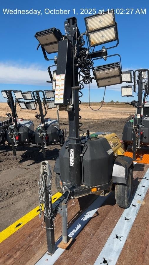 2022 Allmand NLV3GR (4) LED Light Fixture 350W, 23' Vertical Mast, 3kW Prime, Towable, ES Decals, T3