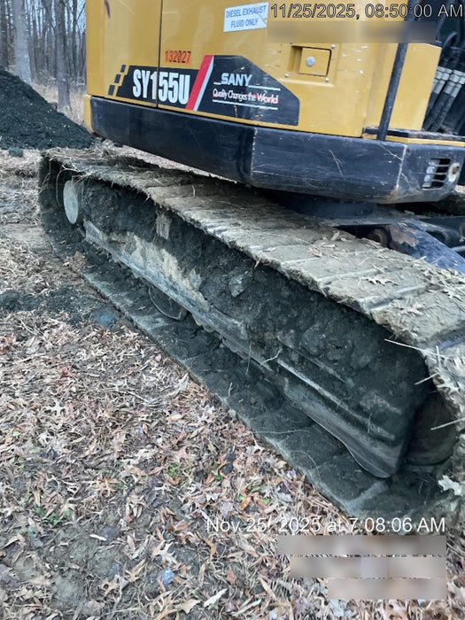 2020 Sany SY155U Rubber Tracks, Front Blade