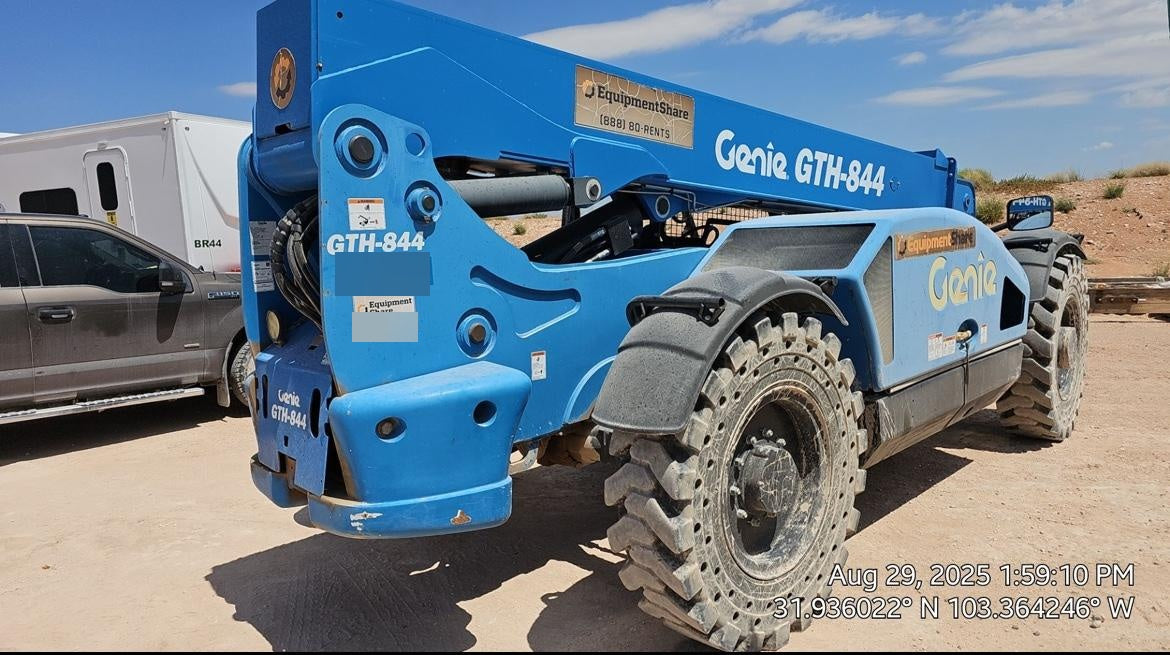 2018 Genie GTH-844 Genie GTH-844 w/Open ROPS, Solid Tires, beacon/work lights, 60" carriage/forks