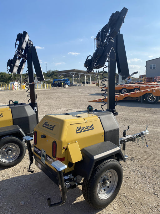 2022 Allmand NLV3GR (4) LED Light Fixture 350W, 23' Vertical Mast, 3kW Prime, Towable, Deep Sea L401, Leveling Jacks, Yanmar T4F 5.8hp