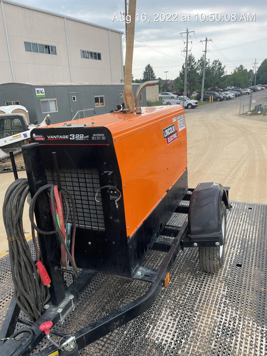2021 Lincoln Electric Vantage 322 Vantage 322 Ready Pak 3 w/ Decals, ORANGE (includes trailer, cable rack, fender light kit) NO Telematics