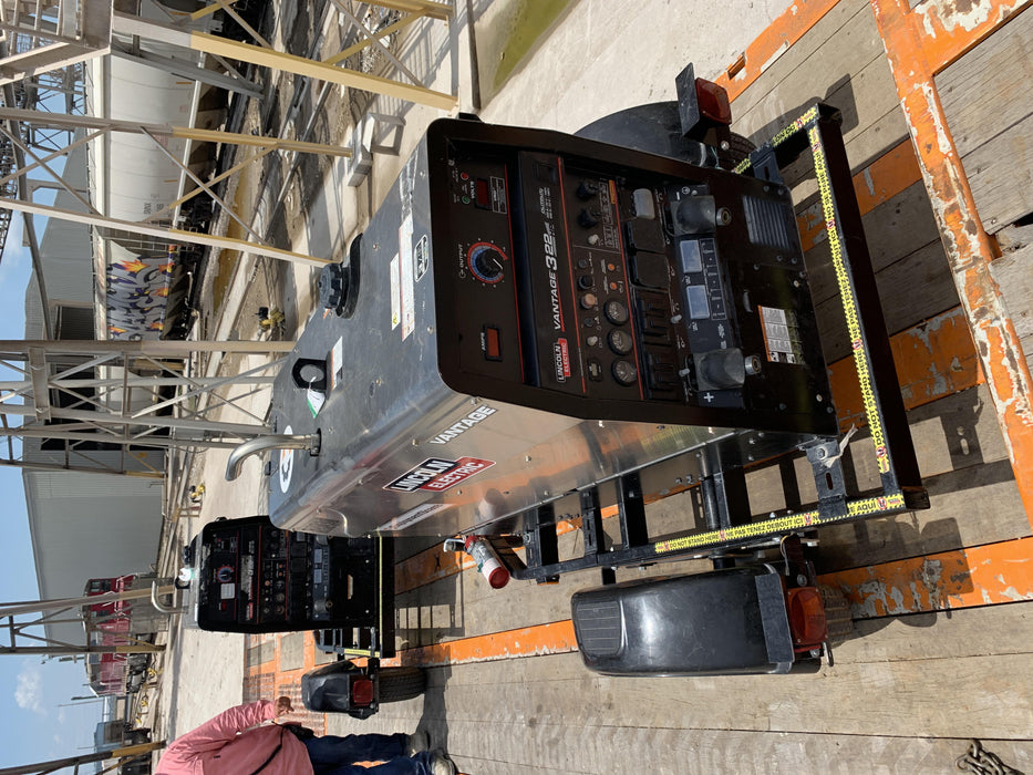 2019 Lincoln Electric Vantage 322 Ready-Pak 3, Two Wheel Trailer, Fender and Light Kit, Cable Rack