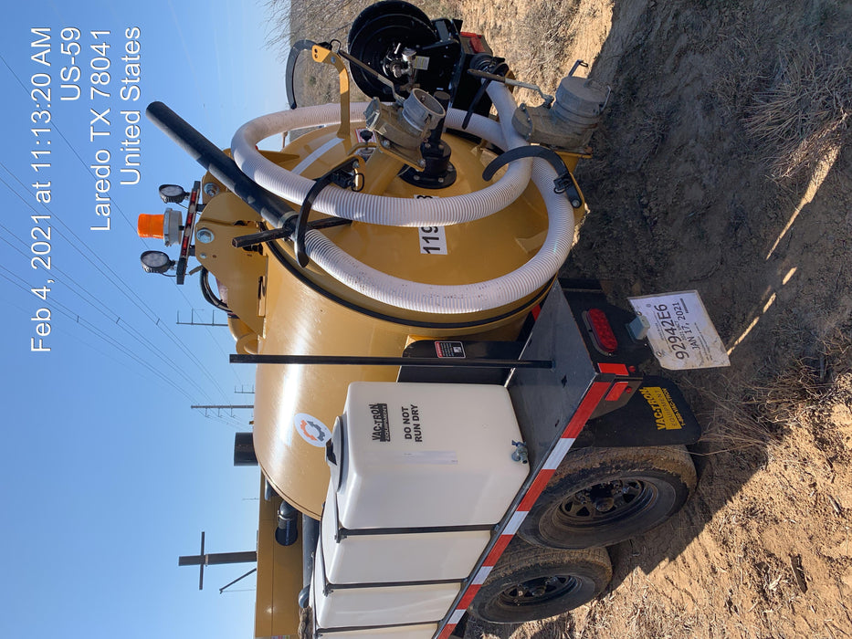 2020 Vac-Tron LP573XDT 24 HP Kohler Diesel Engine (Tier 4 Final), Includes 500 Gallon Debris Tank w/ Hydraulic Tilt, two (2) 100 Gallon Water Tanks, Low Profile Torsion Axles (12,000 GVWR), Manual Jack