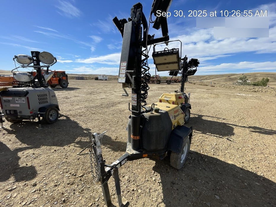 2021 Allmand NLV3GR (4) LED Light Fixture 350W, 23' Vertical Mast, 3kW Prime, Towable, Deep Sea L401, Leveling Jacks, Yanmar T4F 5.8hp