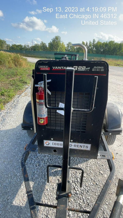 2019 Lincoln Electric Vantage 322 Welder Ready-Pak 3, Two wheel trailer, Fender and Light kit, Cable Rack